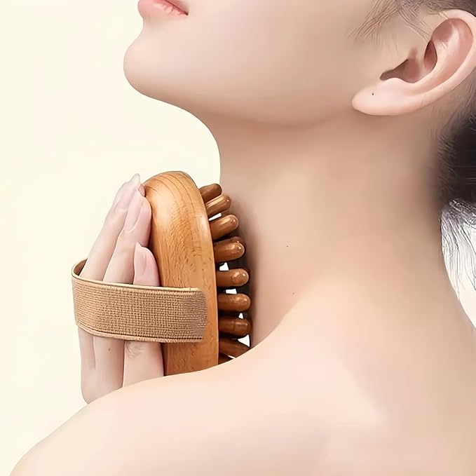 1 Pack Wood Therapy Massage Tools, Natural Meridian Massage Brush